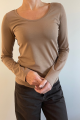 Damski longsleeve w karmelowym kolorze
