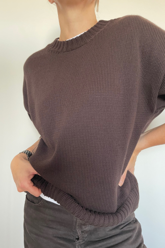 Sweter bawełniany w brązowym kolorze