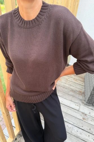 Sweter bawełniany w brązowym kolorze
